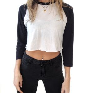 Baseball style cropped top
